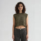 Cotton Polyester Geometric Sleeveless T-Shirt