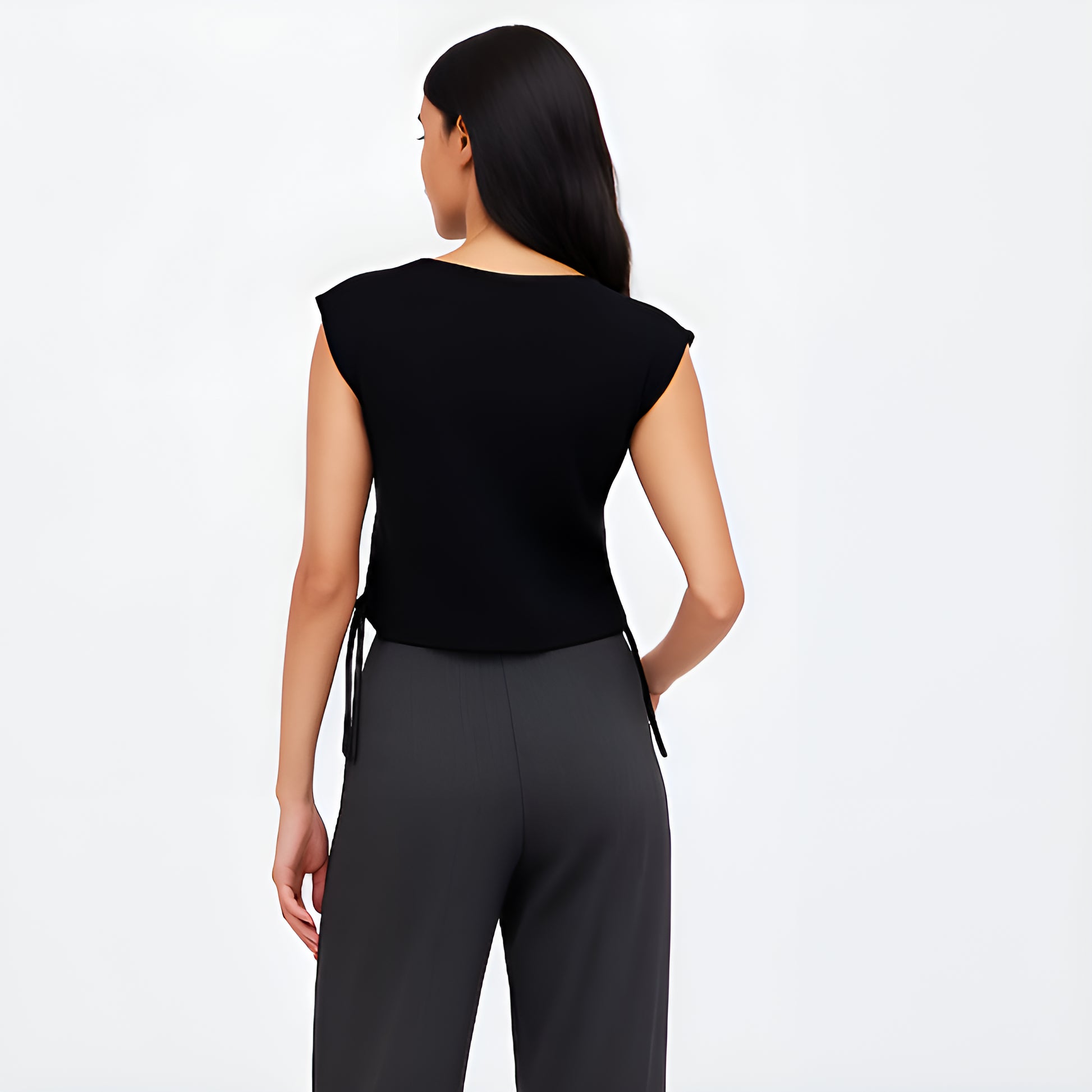 Buy Cotton T-Shirt With Bow Detail & Side Ruching - Style Union