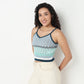 Buy Women Slim Fit Chevron Sleeveless T-Shirt  - Style Union