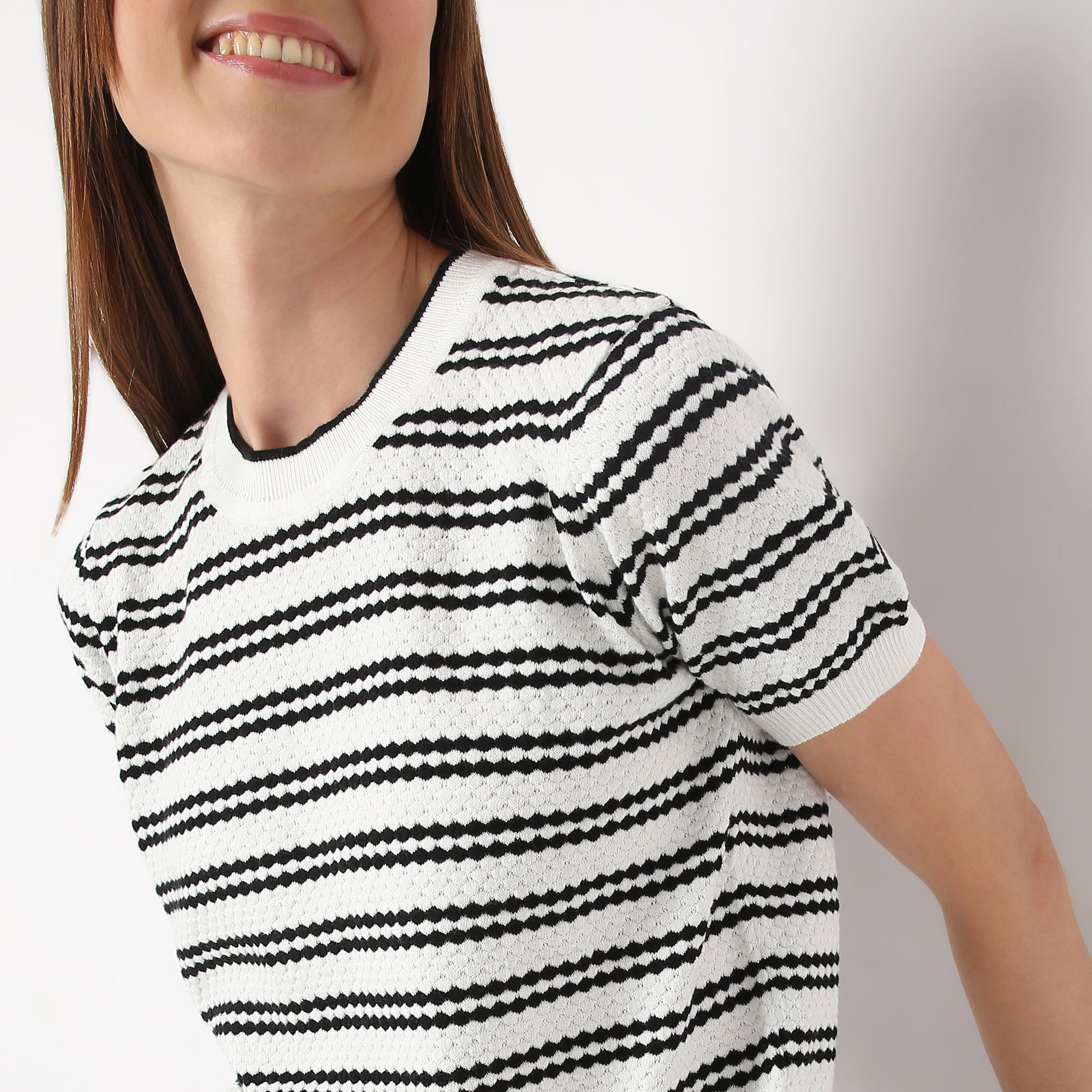 Regular Fit Striped Round Neck T-Shirt