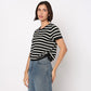 Striped Flatknit Crop T-Shirt