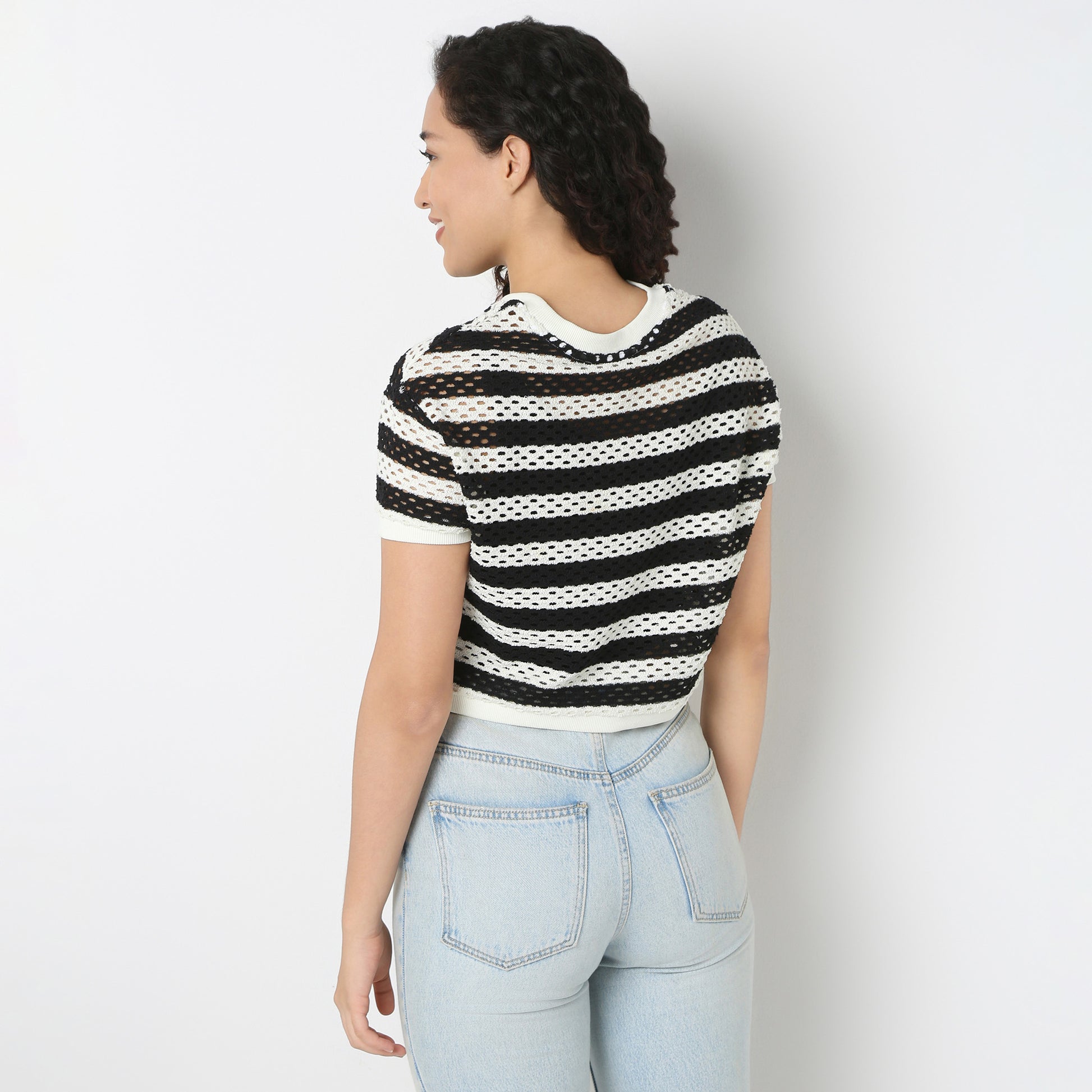 Betty Cropped Boxy Fit Fashion Tee With Half Sleeve