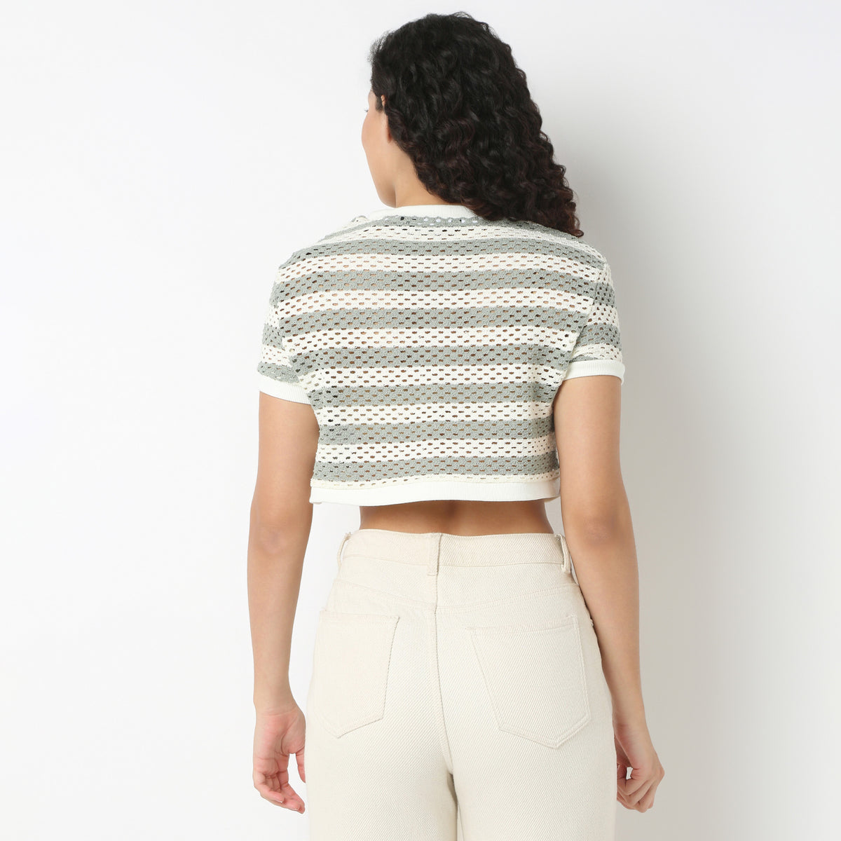 Betty Cropped Boxy Fit Fashion Tee With Half Sleeve