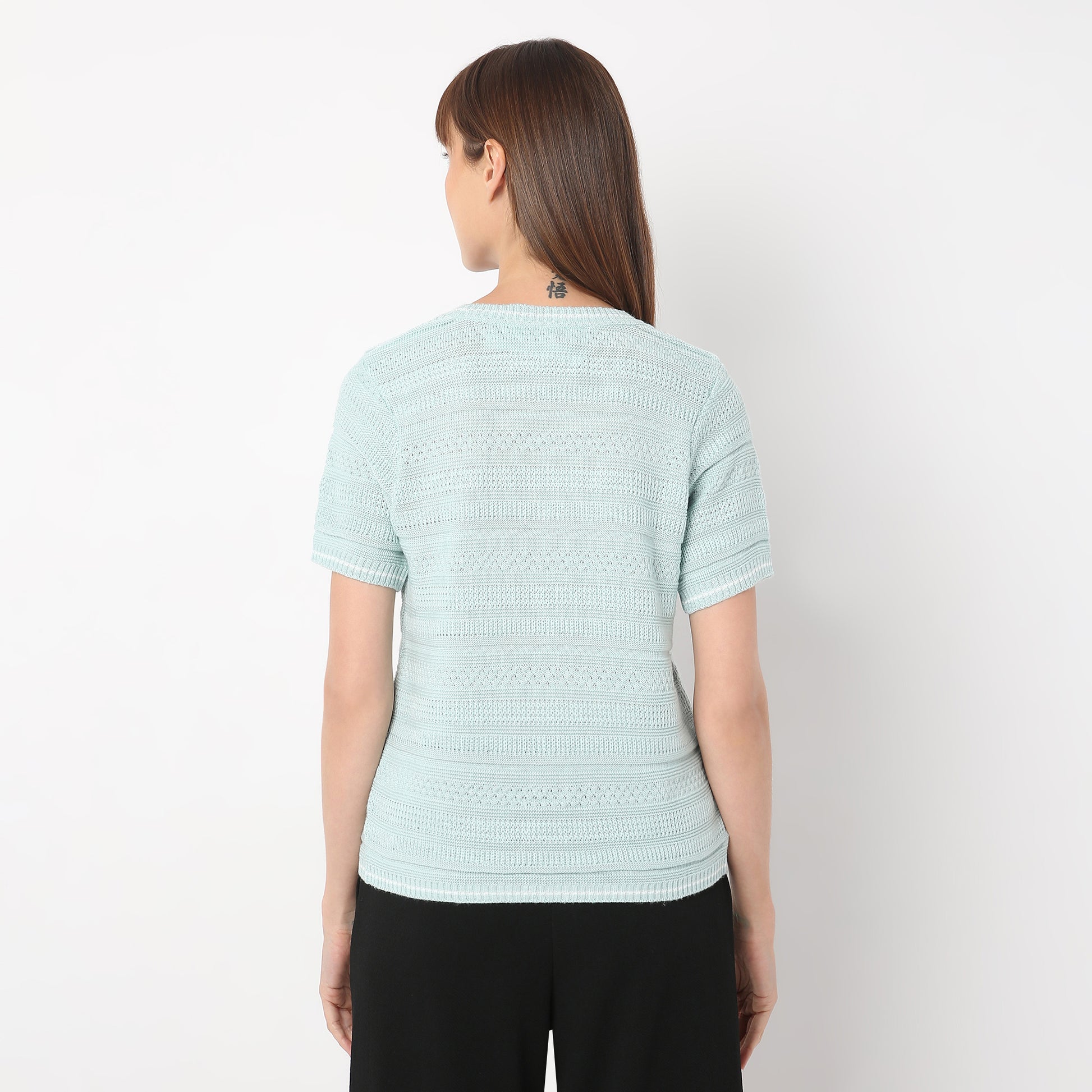 Regular Fit Striped Round Neck T-Shirt