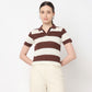 Striped Polo Crop Tee