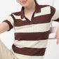 Striped Polo Crop Tee