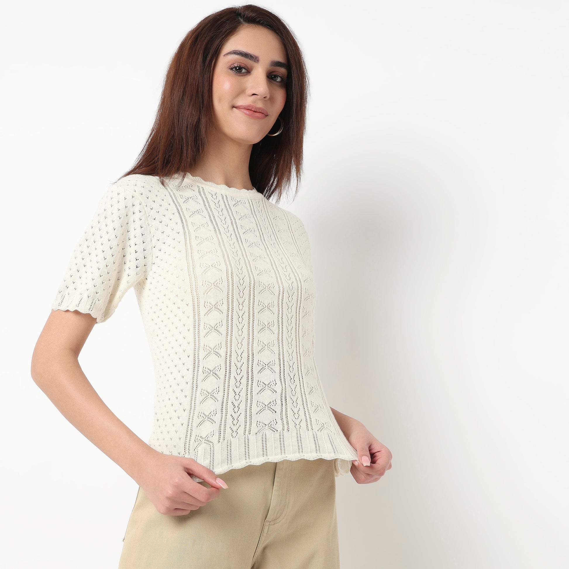 Cotton Flat Knit Top