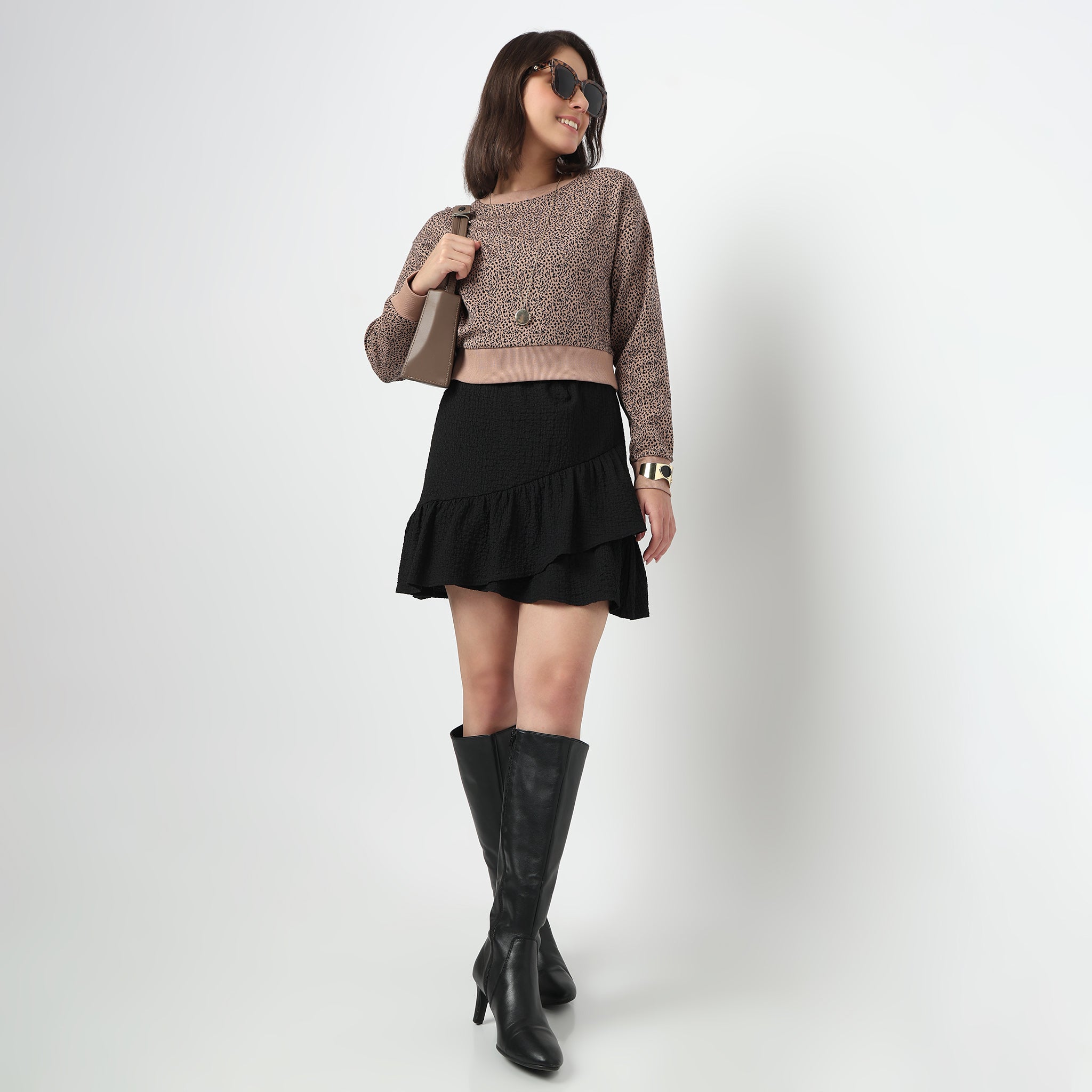 Oversize Cotton Cropped T-Shirt