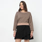 Oversize Cotton Cropped T-Shirt