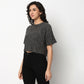 Buy Women Regular Fit Textured Short Sleeve T-Shirt  - Style Union