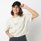 Buy Women Regular Fit Textured Short Sleeve T-Shirt  - Style Union