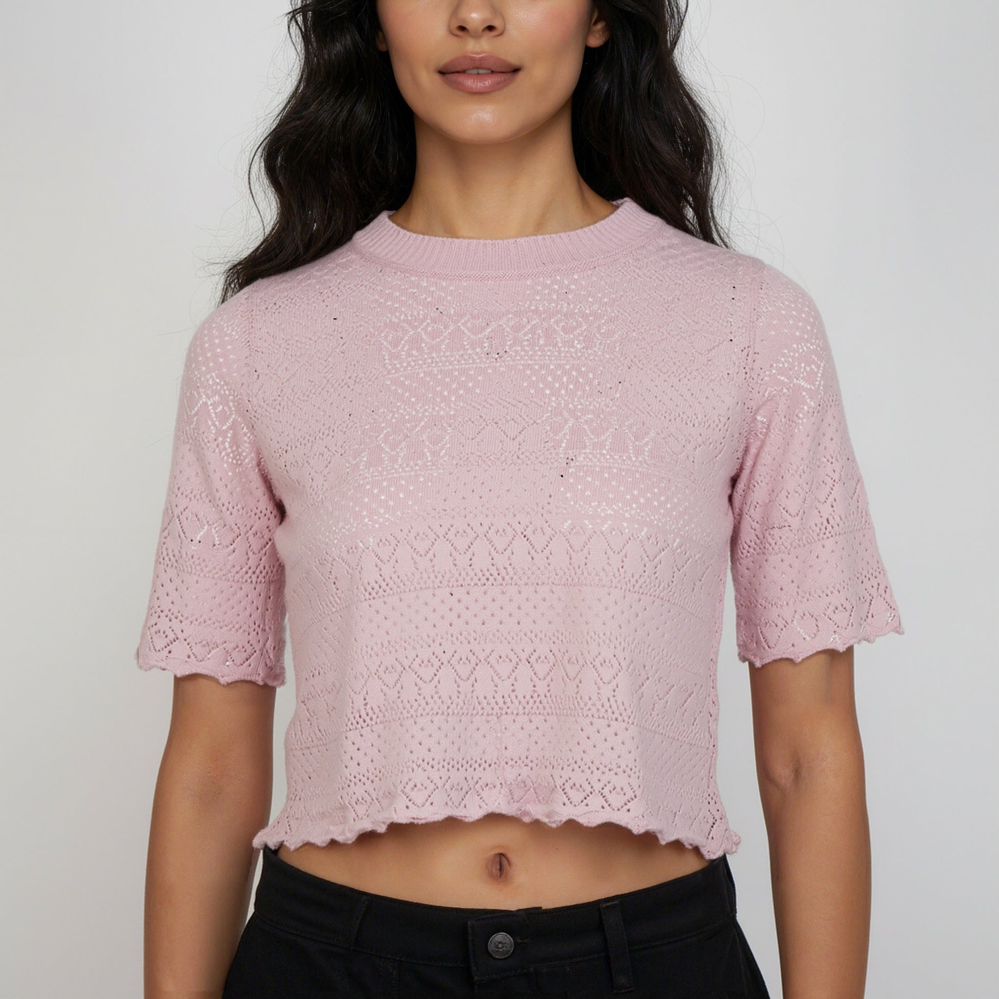 Solid Fashion Crop T-Shirt