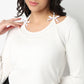Halter Neck T-Shirt With Bow Detail On Neckline