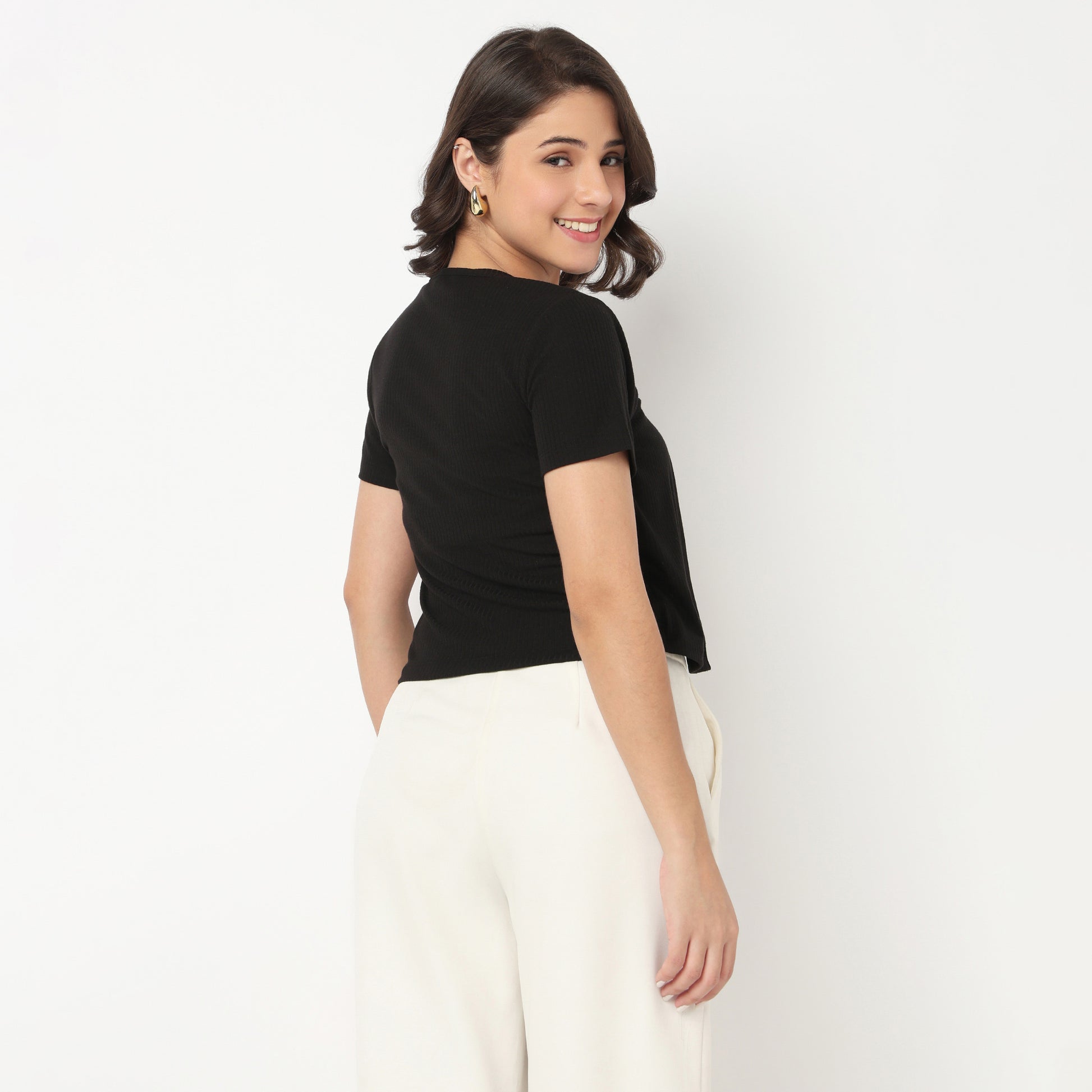 Cropped Slim Fit T-Shirt