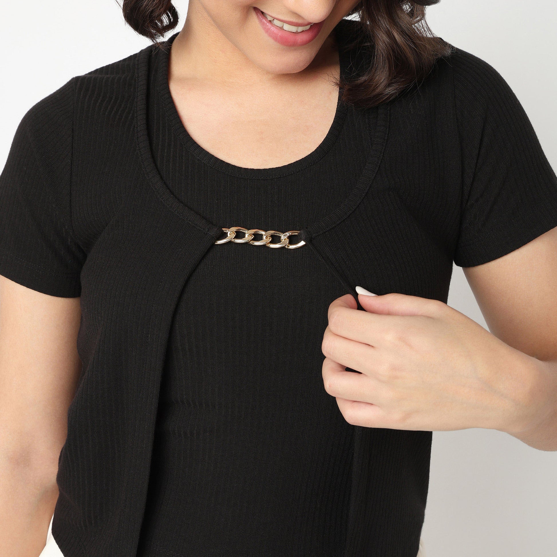 Cropped Slim Fit T-Shirt