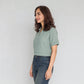 V-Neck Slim Fit Cropped T-Shirt
