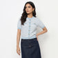 Cotton Checked Slim T-Shirt