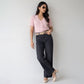 Cotton V-Neck Cropped T-Shirt