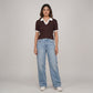 Knitted Solid Crop T-Shirt