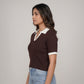 Knitted Solid Crop T-Shirt