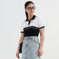 Cotton Striped Crop T-Shirt