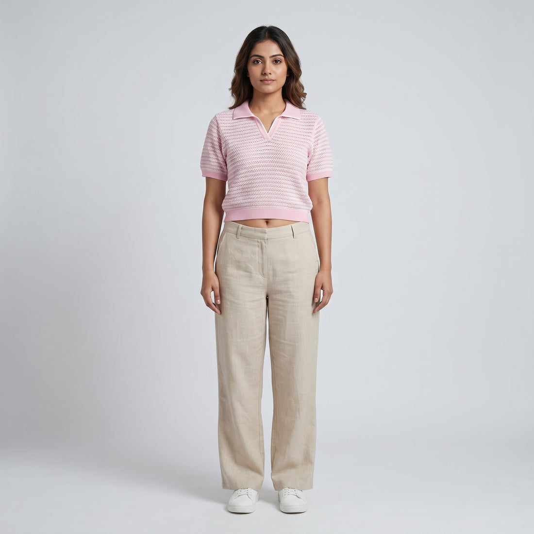 Cotton Striped Cropped T-Shirt