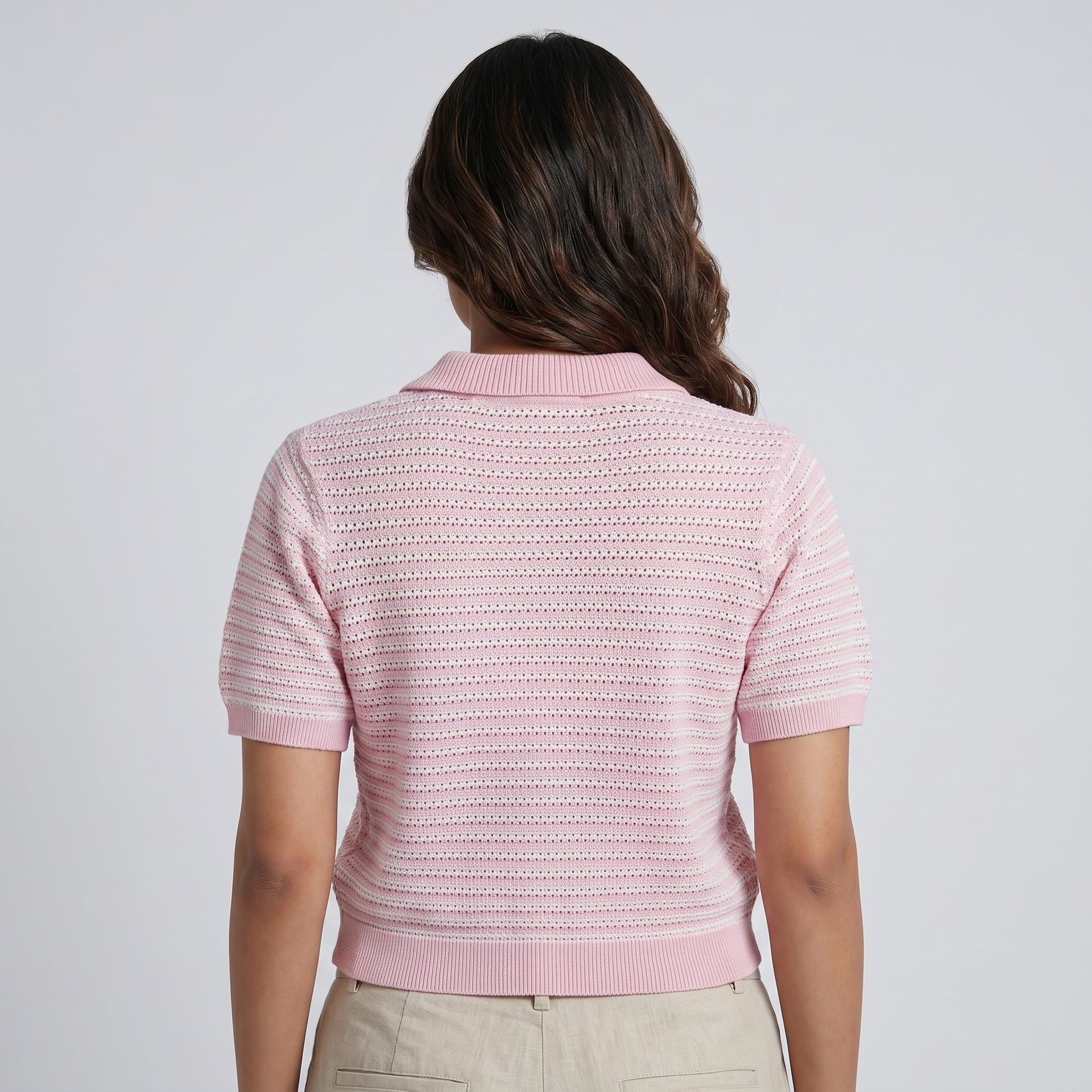 Cotton Striped Cropped T-Shirt