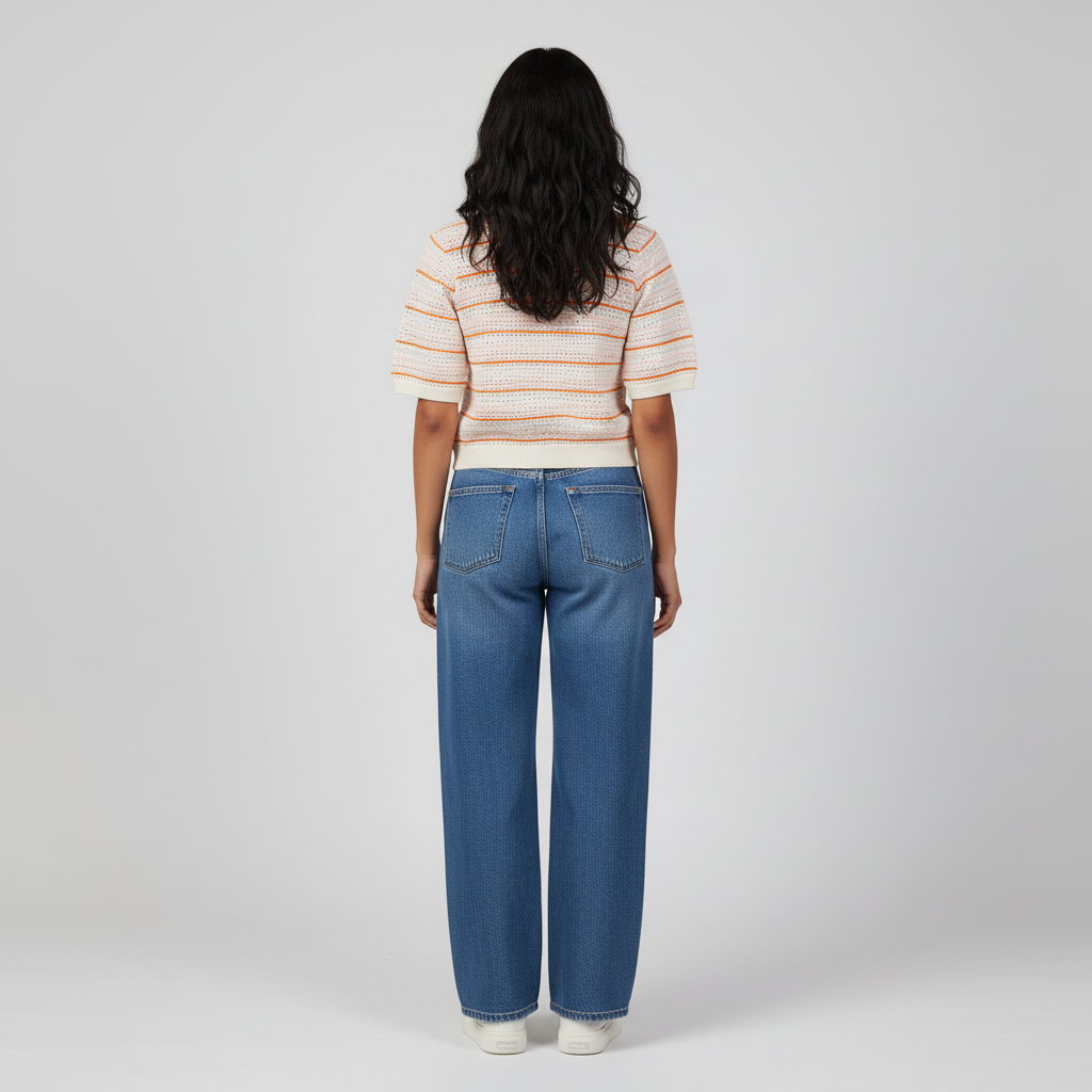 Cotton Knitted Striped T-Shirt