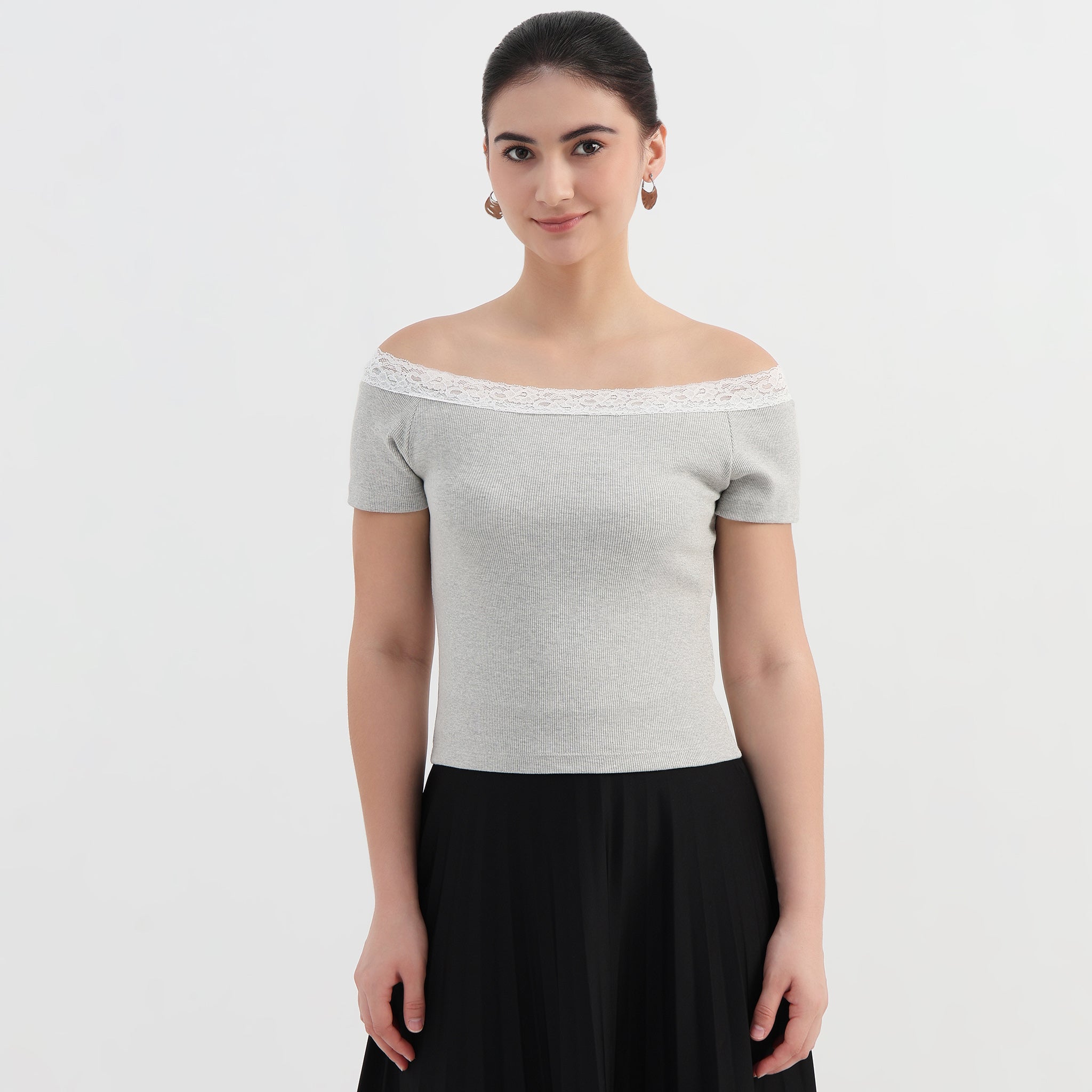 Off-Shoulder Solid Top