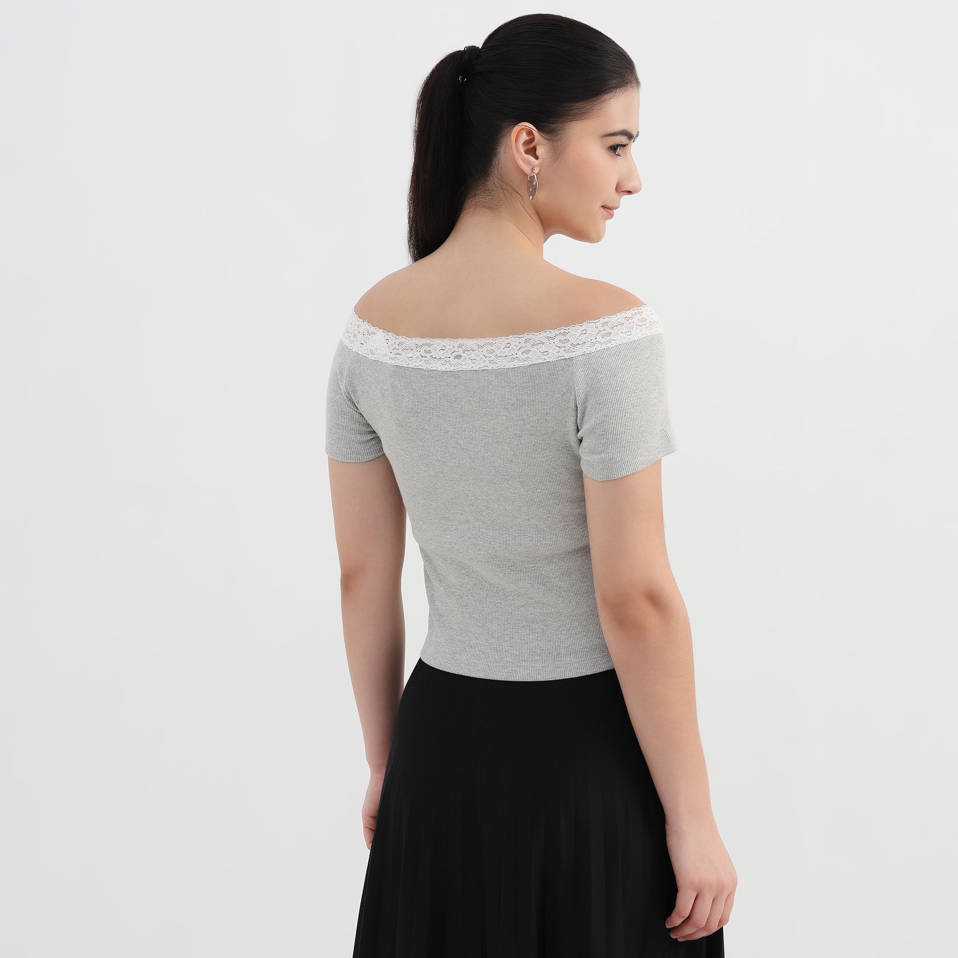 Off-Shoulder Solid Top