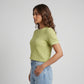 Knitted Solid Crop T-Shirt