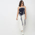 Cotton Printed Off Shoulder Crop Top
