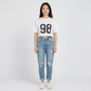 Printed Oversize Crop T-Shirt