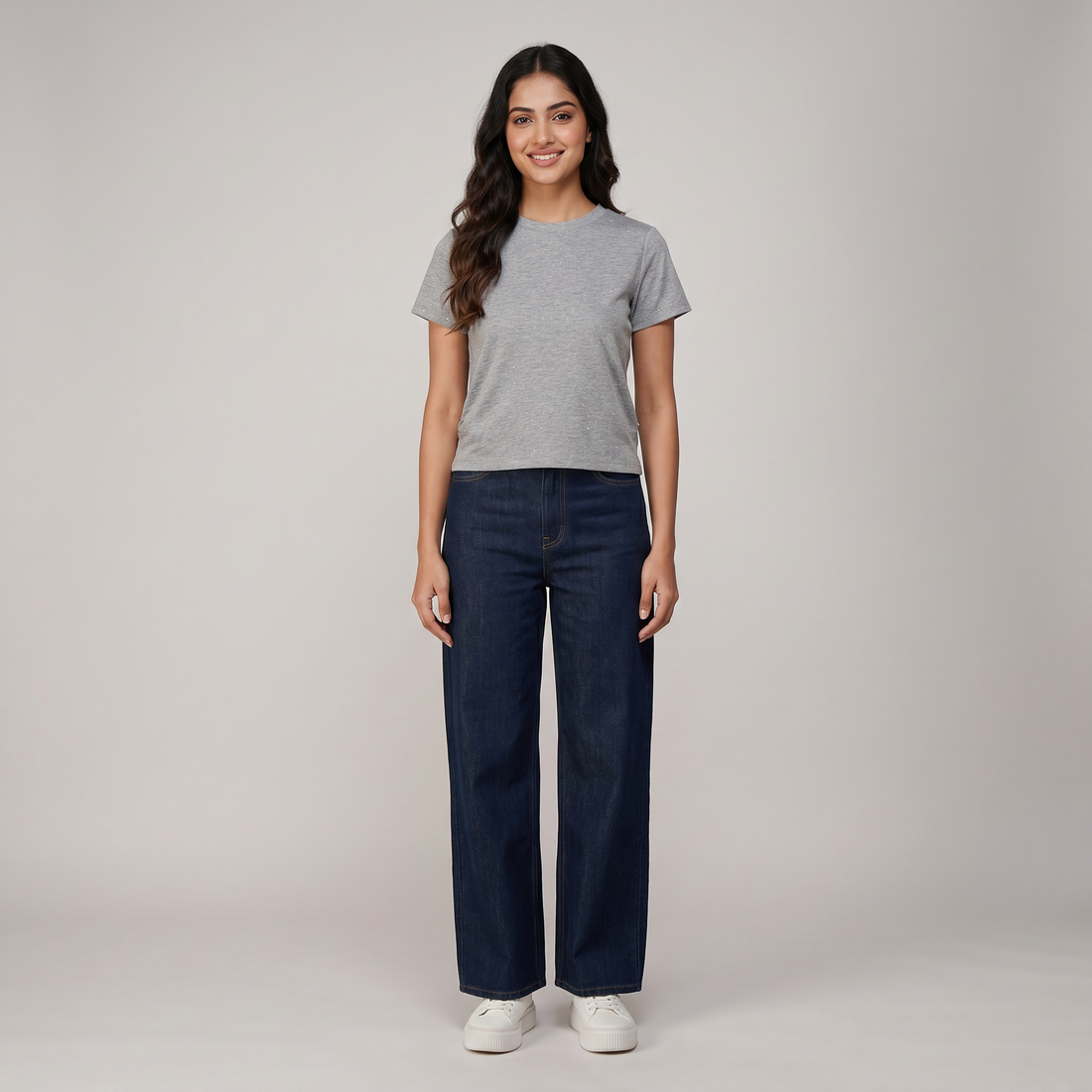 Embellished Slim Fit Crop T-Shirt