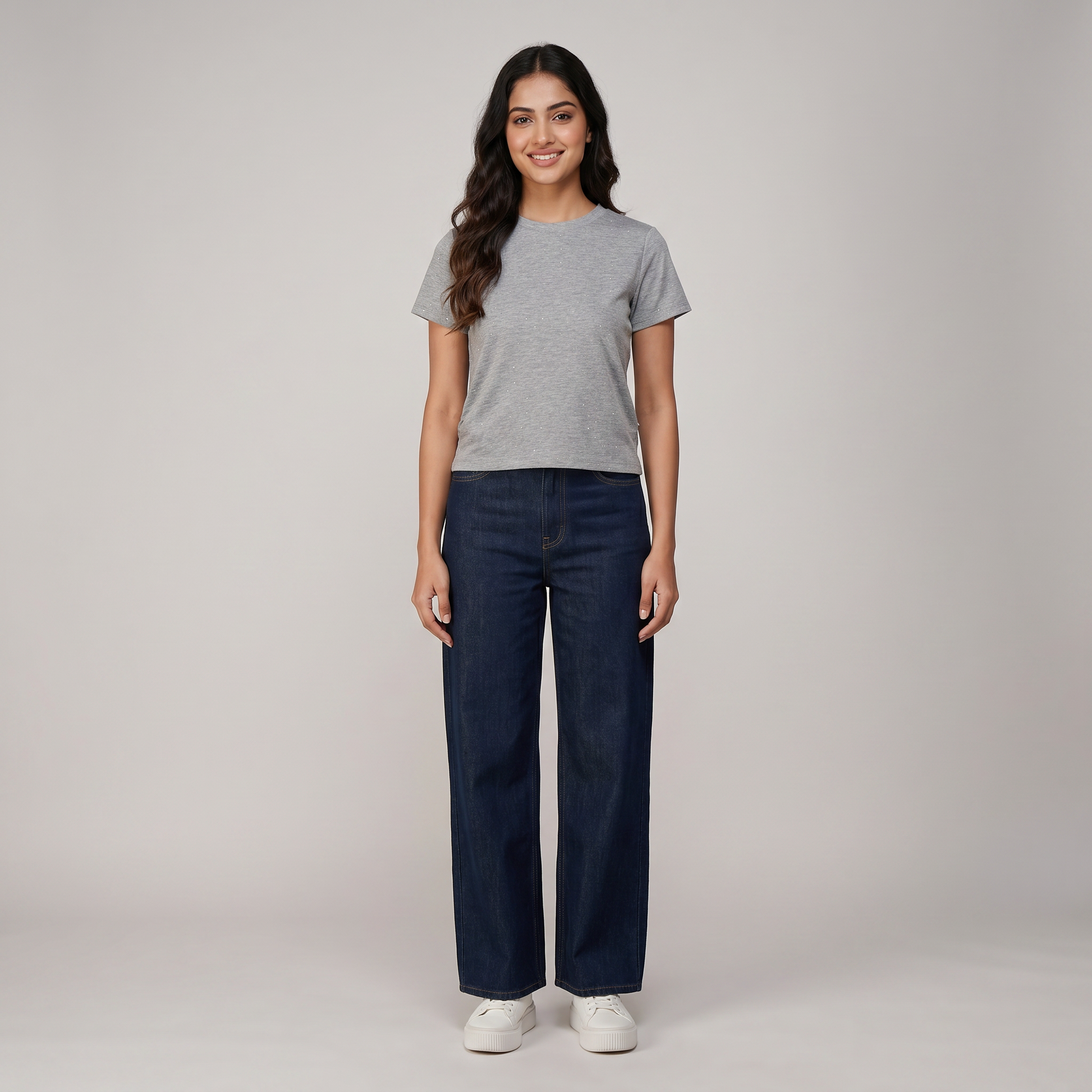 Embellished Slim Fit Crop T-Shirt
