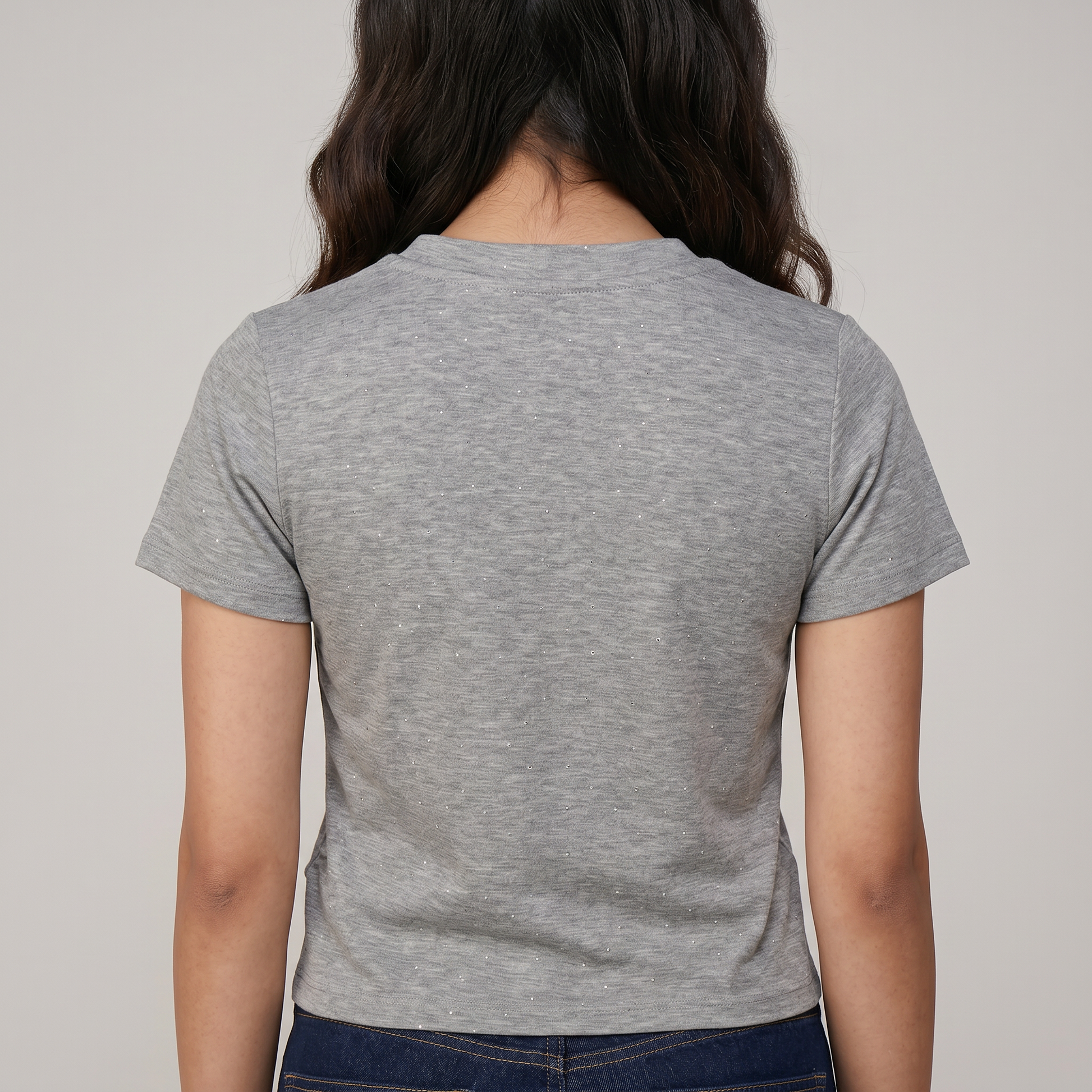 Embellished Slim Fit Crop T-Shirt