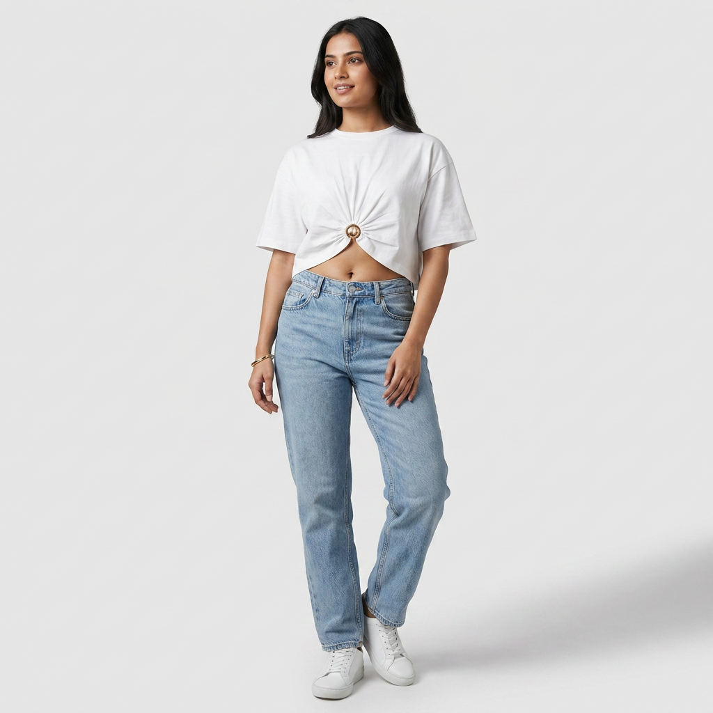 Cotton Solid Boxy T-Shirt
