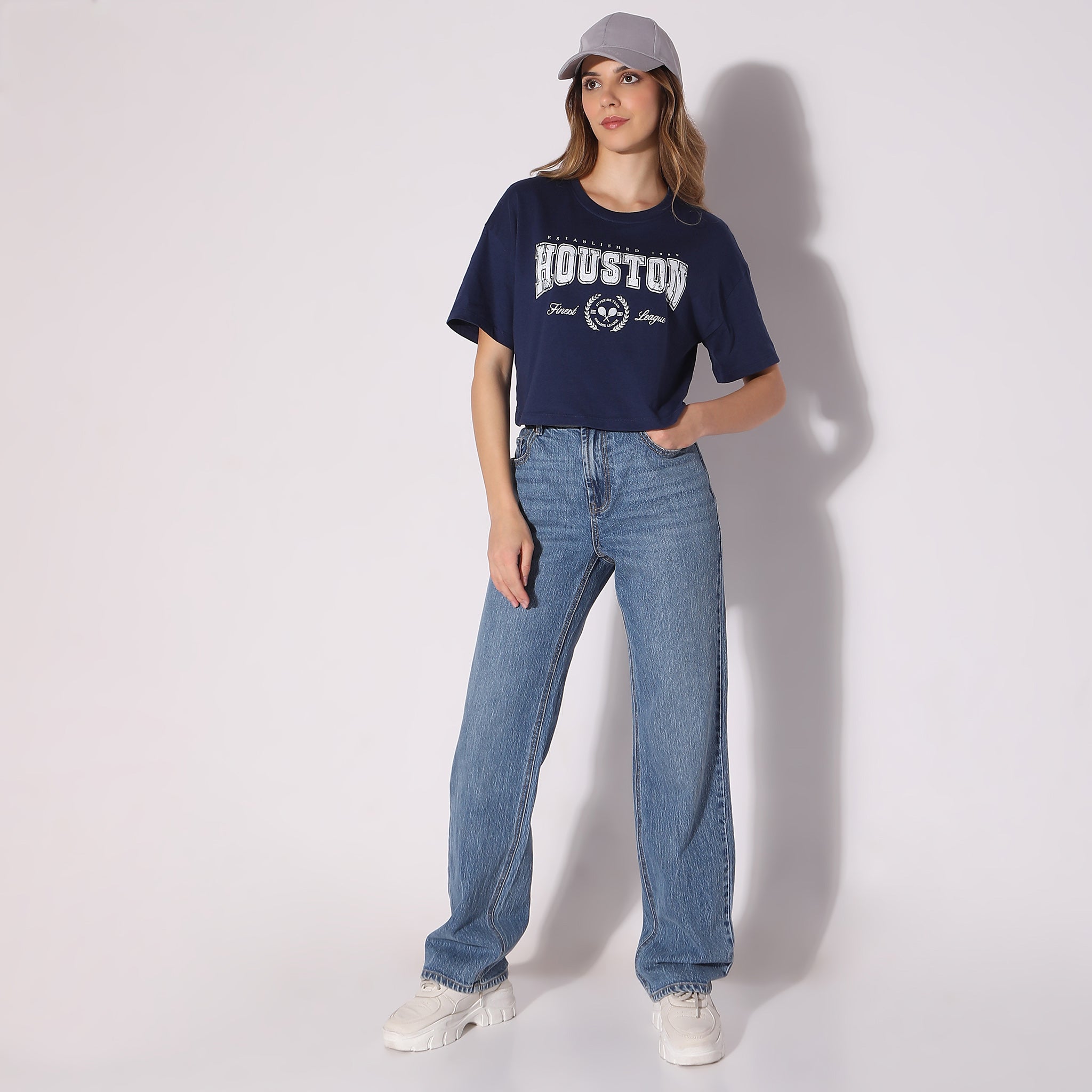 Tシャツ・カットソー SATUR W Bon Voyage Slim Fit Crop T-Shirt Navy SA252WTS35NVY0 MUSINSA | SATUR (W) Bon Voyage Slim Fit Crop T-Shirt Navy