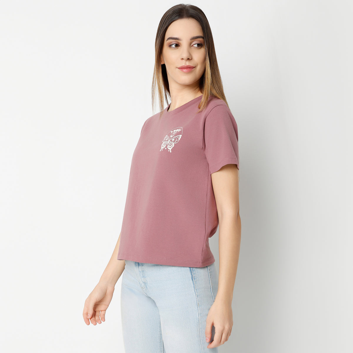 Regular Fit Graphic Cropped T-Shirt