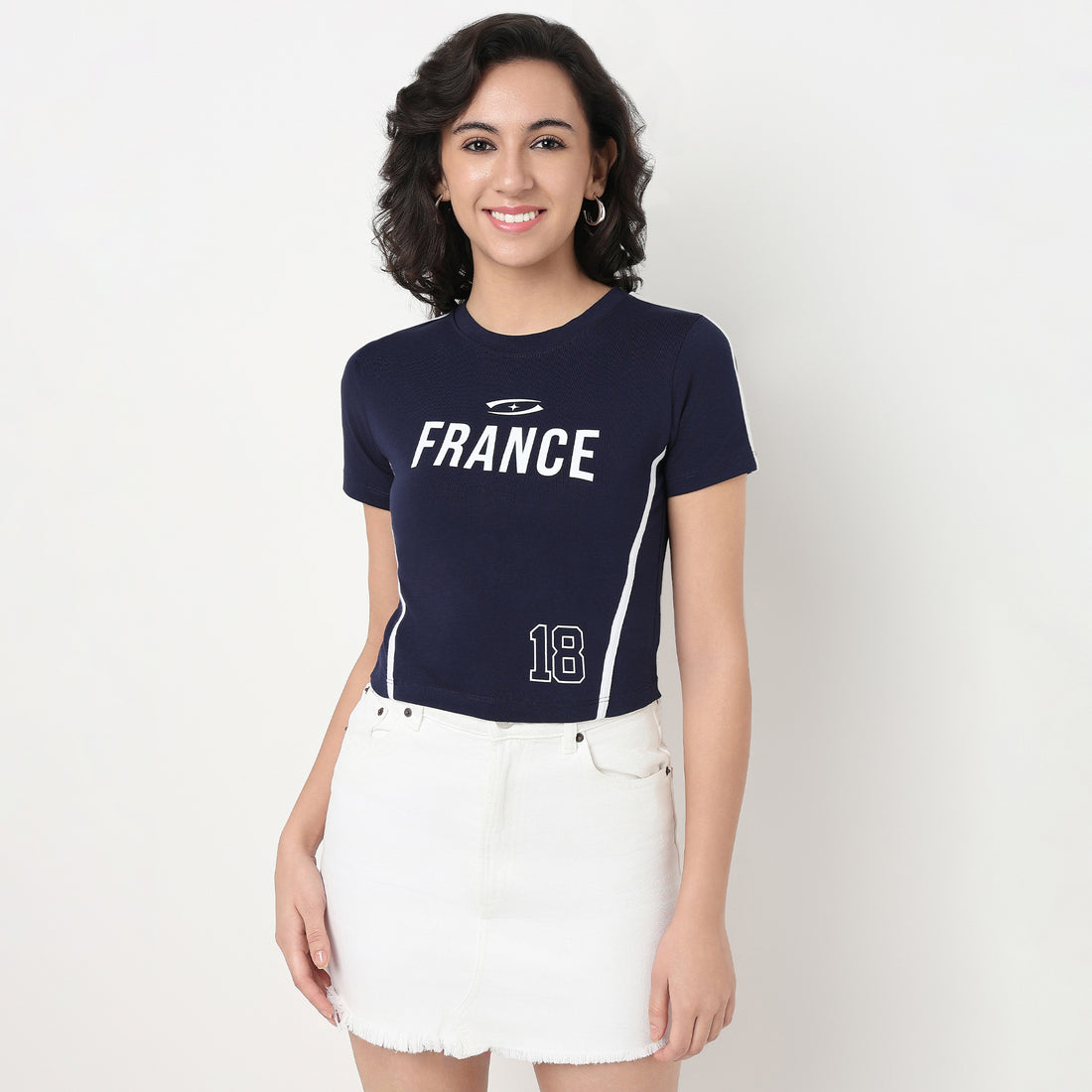 Order Now Women Graphic Round Neck Slim Fit Western Wear B Graphic Tee Fitted by Style Union