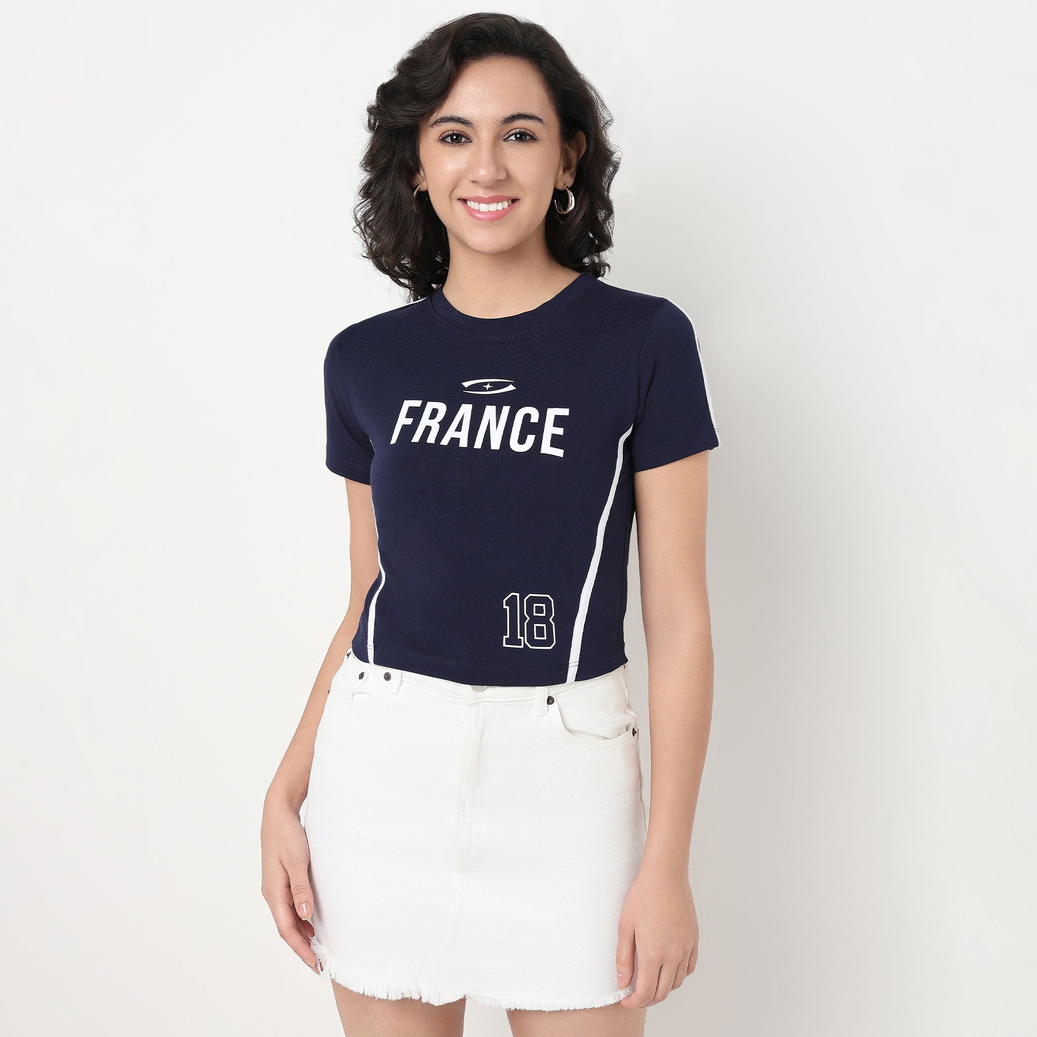 Order Now Women Graphic Round Neck Slim Fit Western Wear B Graphic Tee Fitted by Style Union