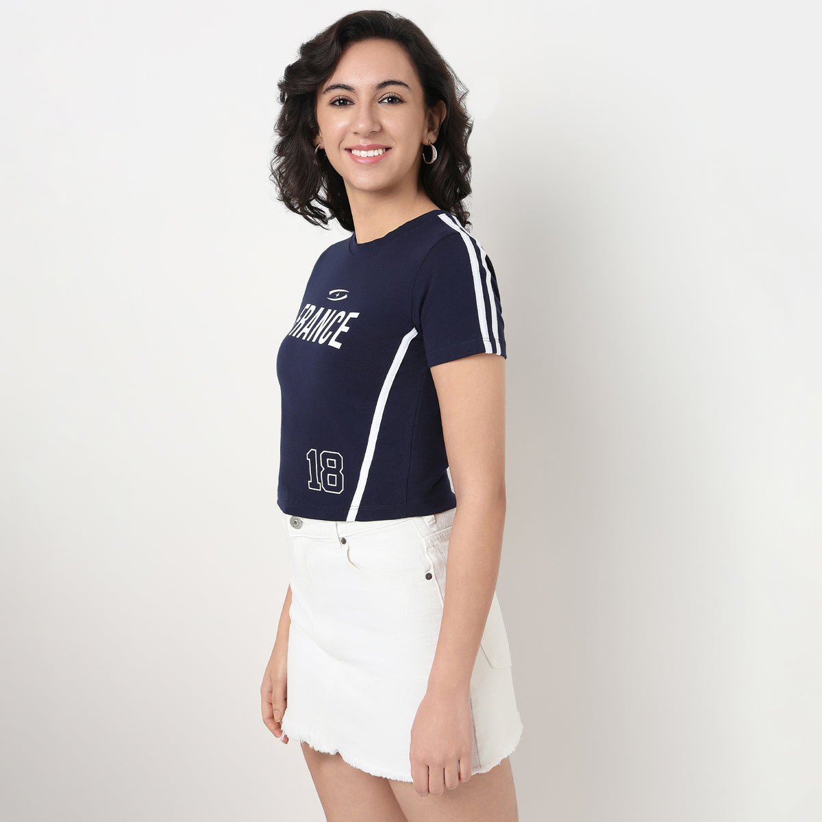 Order Now Women Graphic Round Neck Slim Fit Western Wear B Graphic Tee Fitted by Style Union