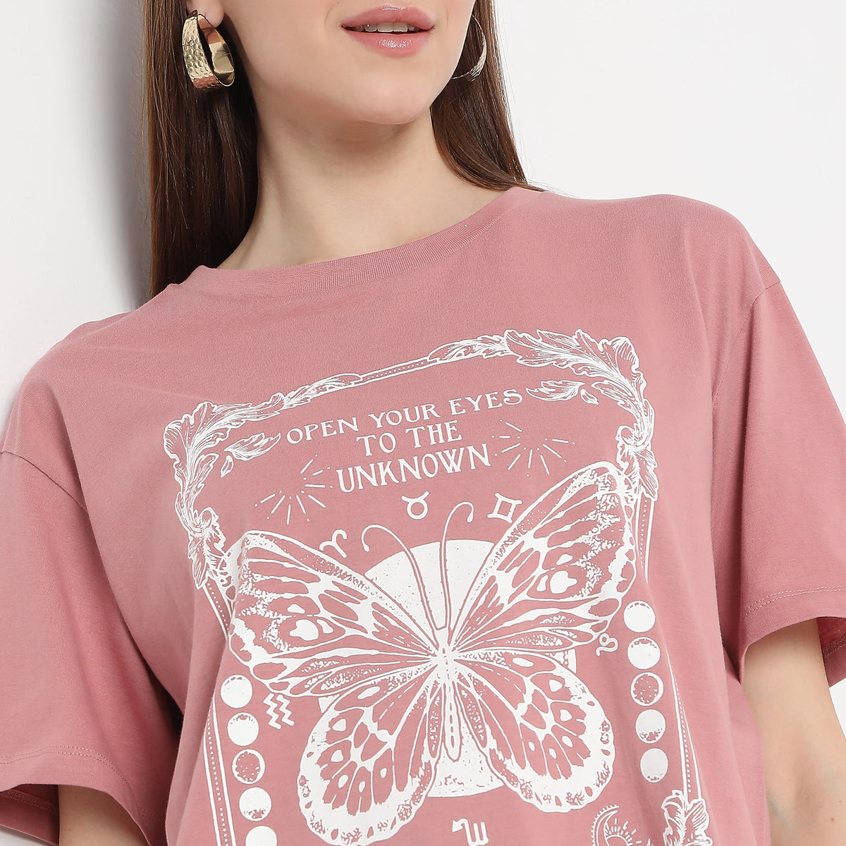 Oversize Butterfly Print Graphic T-Shirt