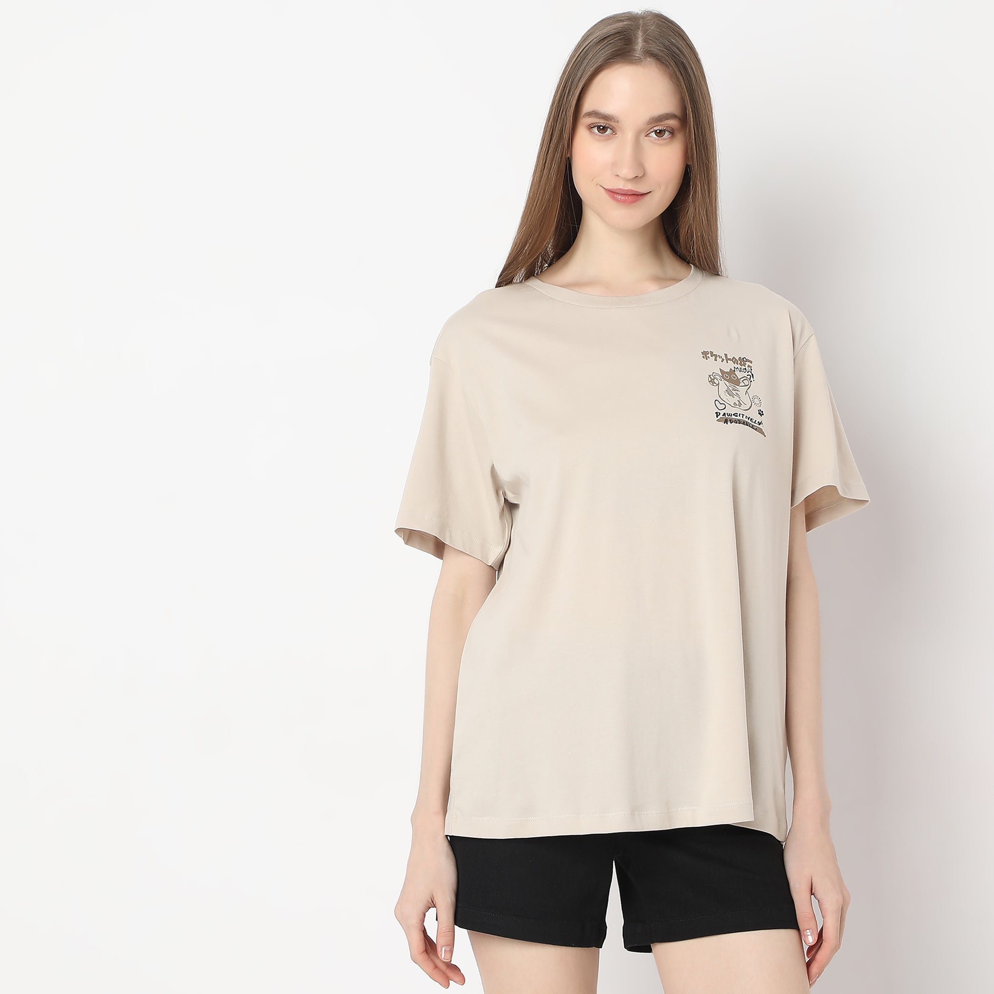 Betty Oversized Front Graphic T-Shirt