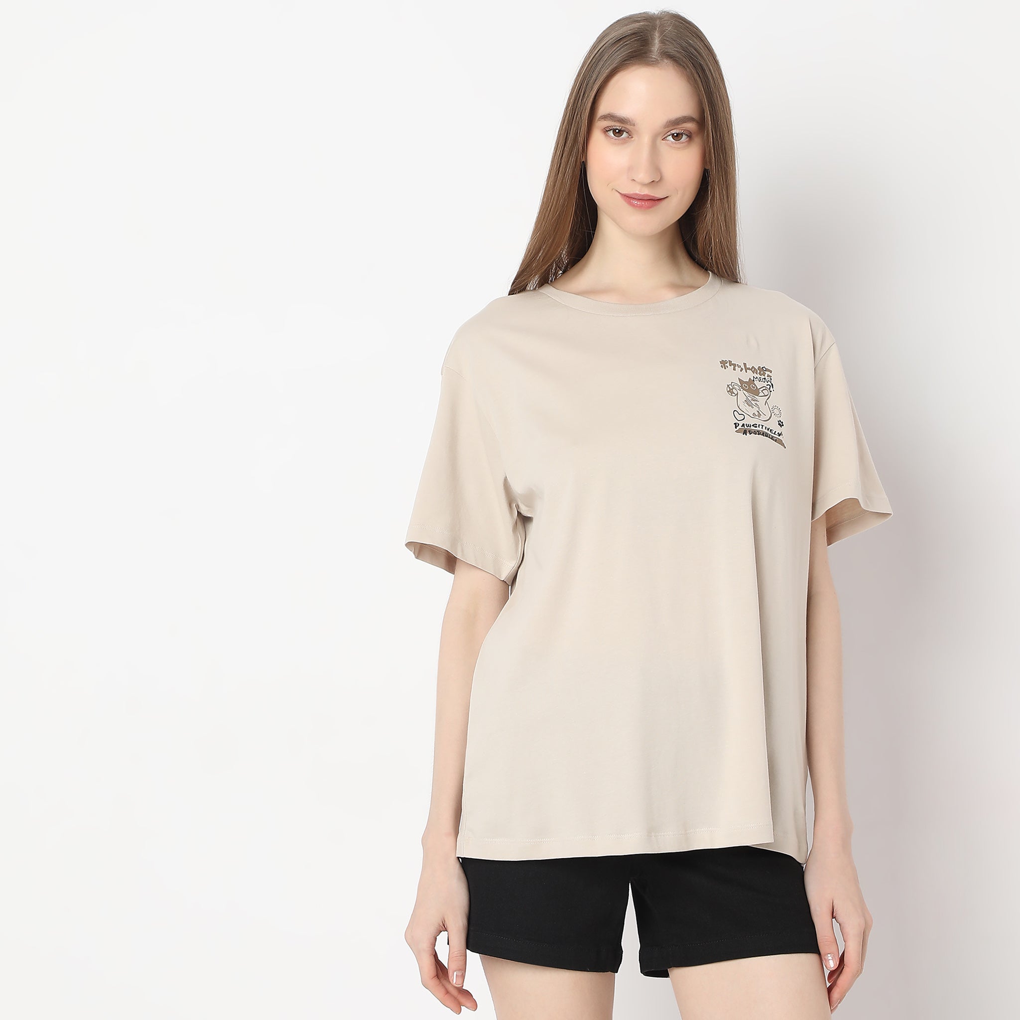 Betty Oversized Front Graphic T-Shirt