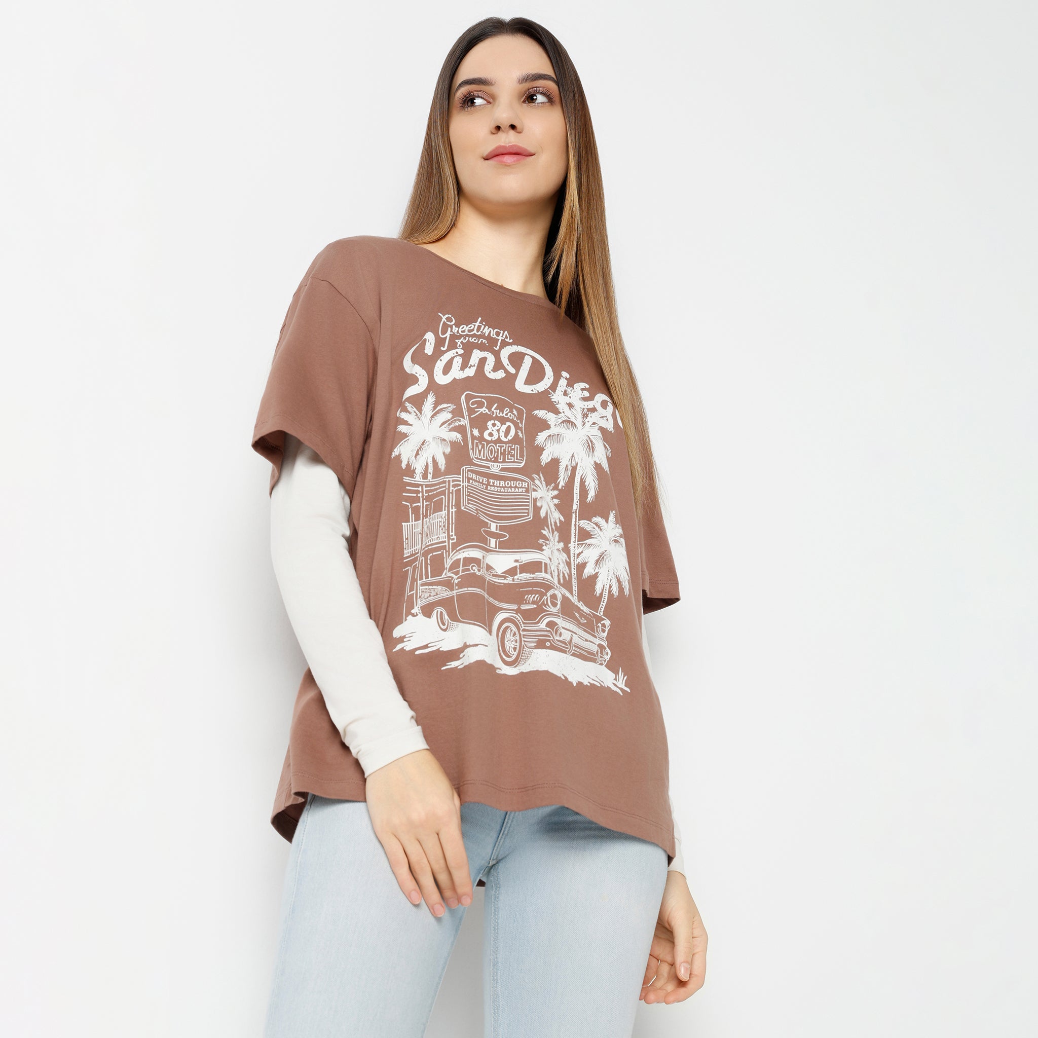 Oversize Graphic Regular Length T-Shirt