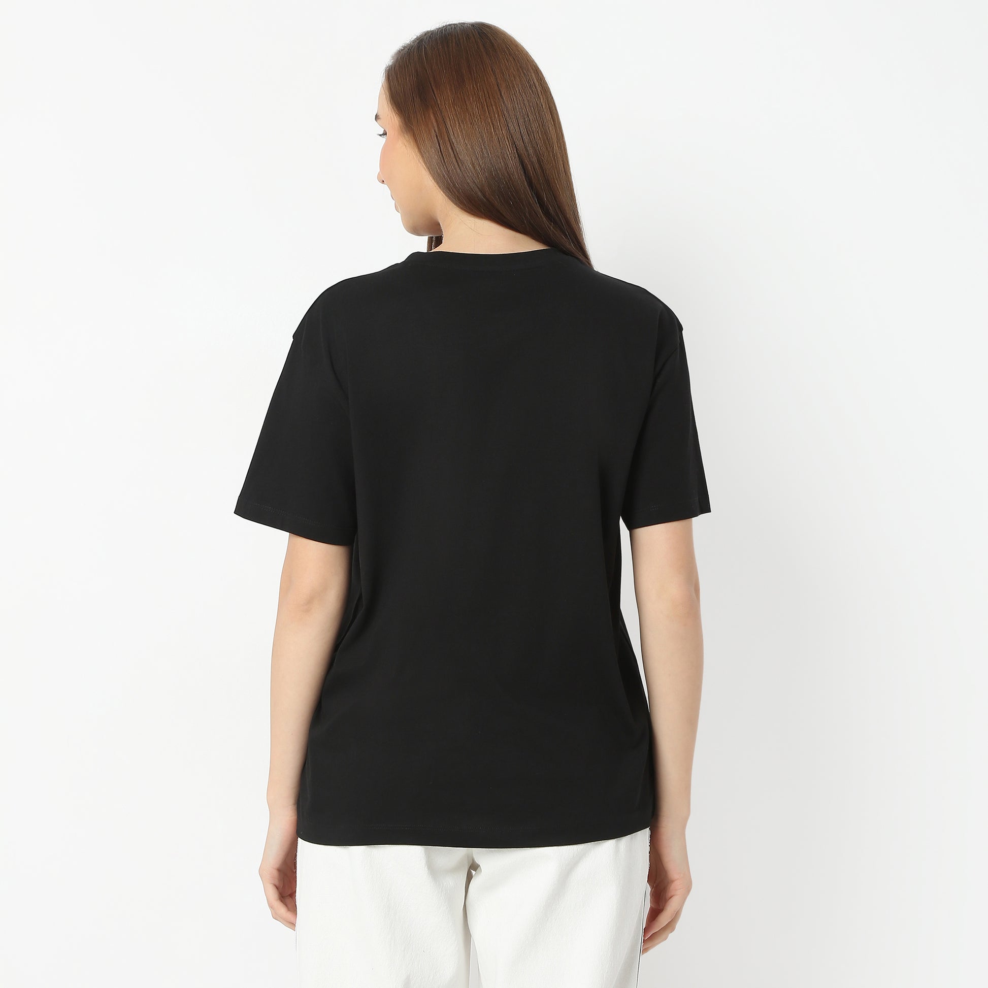 Oversize Graphic Round Neck Regular Length T-Shirt