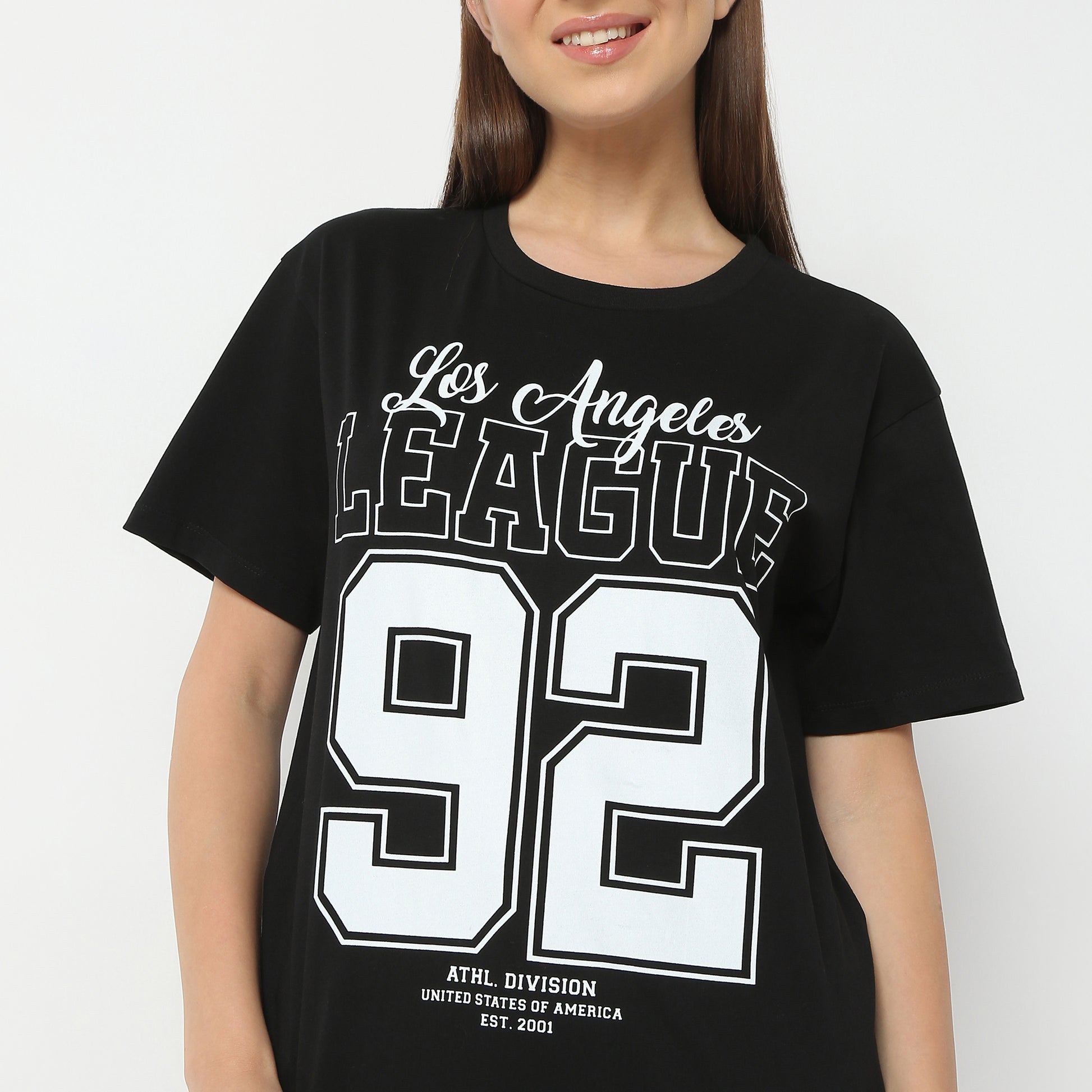 Oversize Graphic Round Neck Regular Length T-Shirt