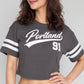 Round Neck Half Sleeve Boxy Fit  Graphic Crop T-Shirt