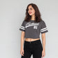 Round Neck Half Sleeve Boxy Fit  Graphic Crop T-Shirt